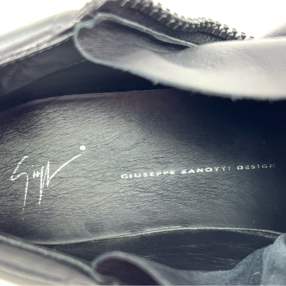 Giuseppe Zanotti Kriss Mid Sneakers All Black Euro Size 40 = US 10 Leather EUC - Picture 12 of 15